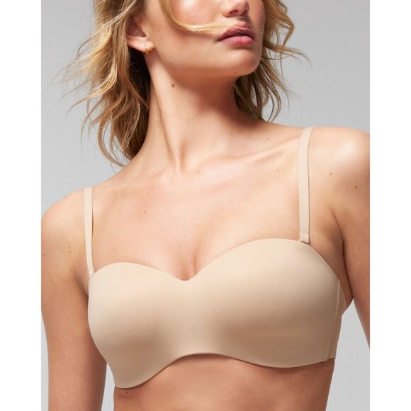 Soma Enbliss Stay Put Strapless Wireless Bra Light Beige Nude Full Figure 36DD‎ - Picture 4 of 4